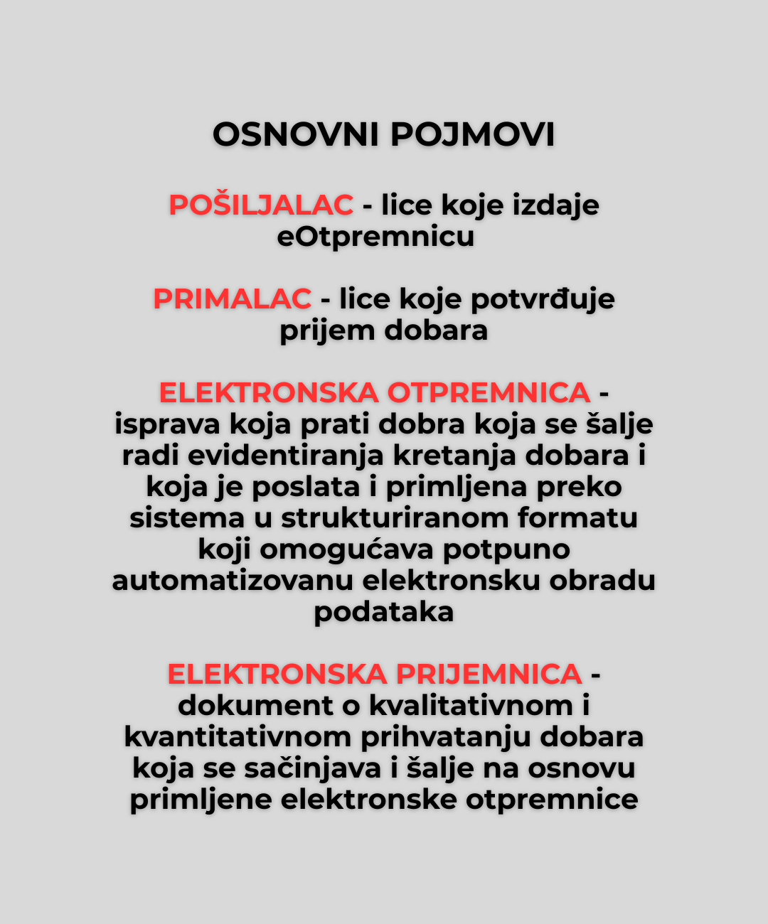 osnovni pojmovi vezani za eotpremnice